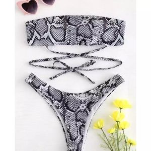 🔥Sexy SnakeSkin Two Piece Bikini Set